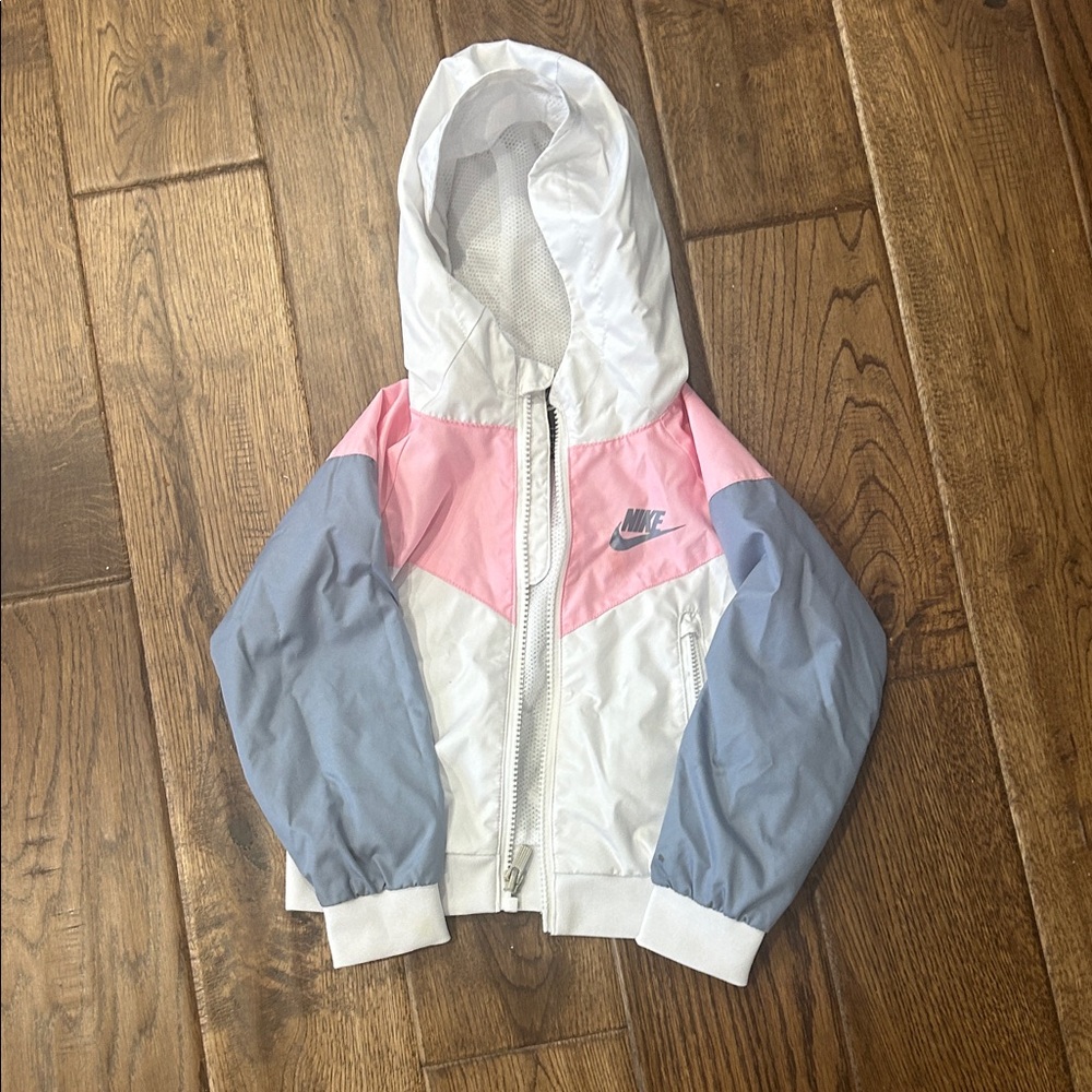 Nike Kids Jacket - White, Pink, and Blue